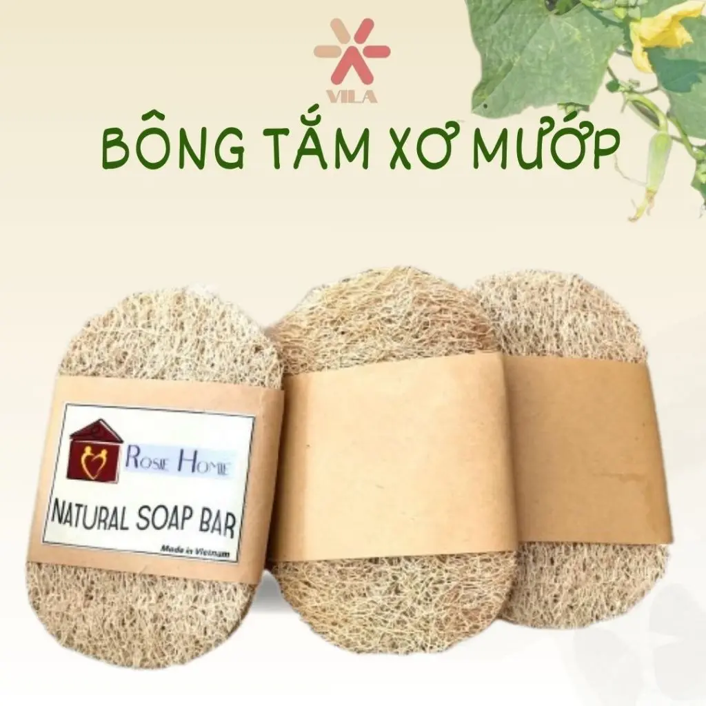 Sơ mướp tắm Tự Nhiên Tẩy Da Chết, Massage Cơ Thể, Giảm Mụn - Bông Tắm Tạo Bọt Xà Phòng Làm Sạch Da