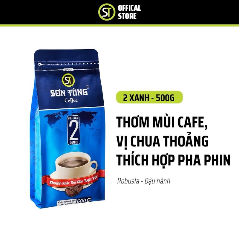 Cà Phê Sơn Tùng - Cà phê rang xay 2Xanh - 500gr
