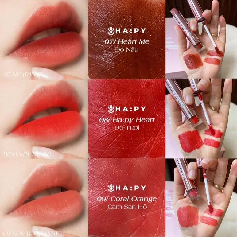 Son Hapy siêu lì lâu trôi 3.5ml- Phiên bản son Roses mẫu mới 6