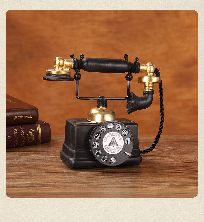 Product Introduction of American Retro Telephone Decoration Home Living Room and Wine Cabinet Decorations Bar Shooting Props Nostalgic Telephone Model Ornaments 1