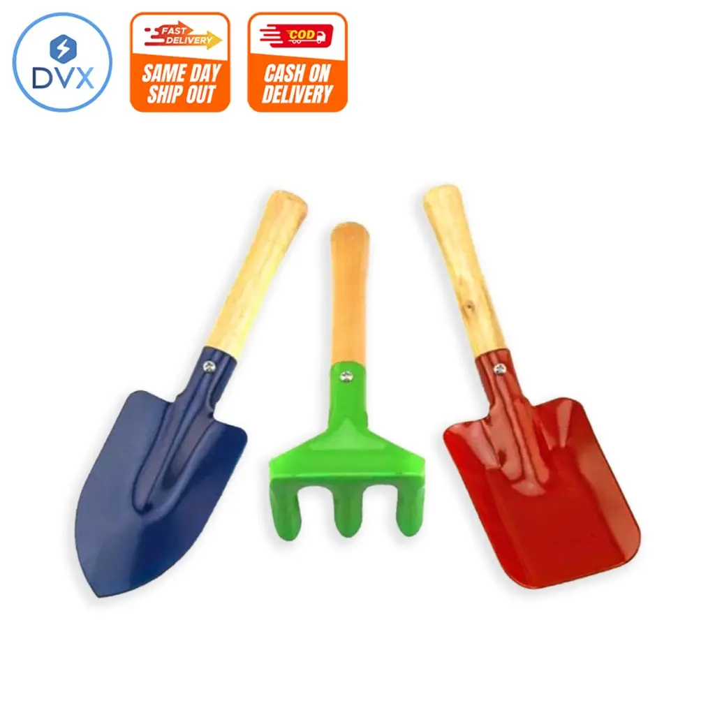 DVX #5177 Hand Trowel/Rake - 3pcs gardening Fork Prong Shovel Garden Weeding Planting Tool