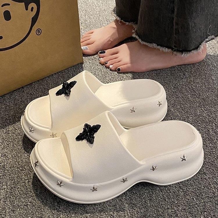 Dép Đế Bánh Mì, Dành Cho Nữ, Mùa Hè 2024 Mới, Đế Dày, Tăng 6cm, Chống Trượt, Khử Mùi, Làm Bằng Eva, Thích Hợp Đi Biển DéP Slipper 1