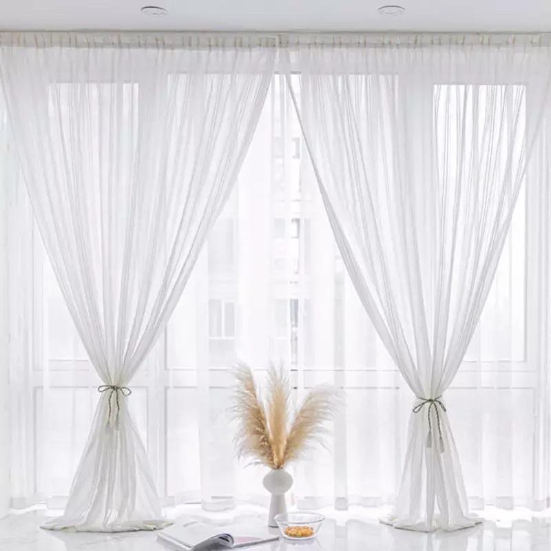 Rèm Voan Trắng Dán Tường, Rèm Voan Decor Trang Trí Xinh Xắn Tiện Lợi Cho Cửa Sổ Phòng Ngủ, Phòng Khách, Rèm Cửa TMFABRIC rem dan