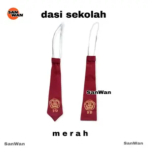 Dasi Sekolah SD Warna Merah Setrip