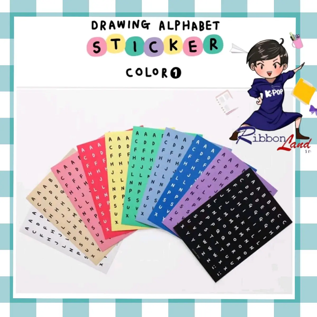 Stiker Kertas Alfabet Murah