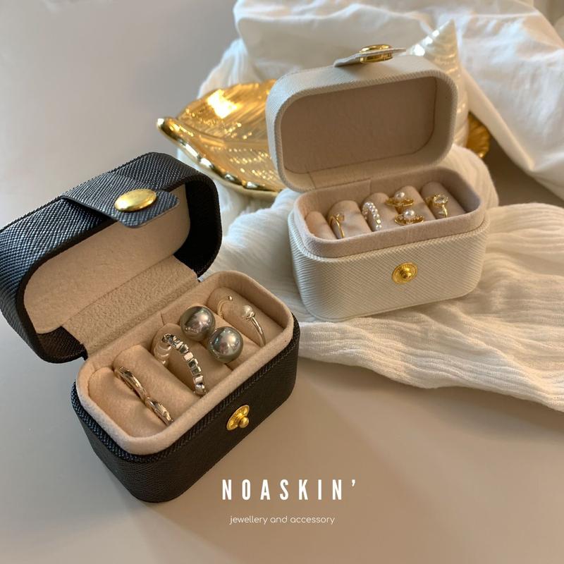 Waterdrop-shaped jewelry box [Portable Storage Box] New model Leather Mini Jewelry Box Portable Travel Earrings Ear Rings Jewelry Storage Box Ring Storage Box 3