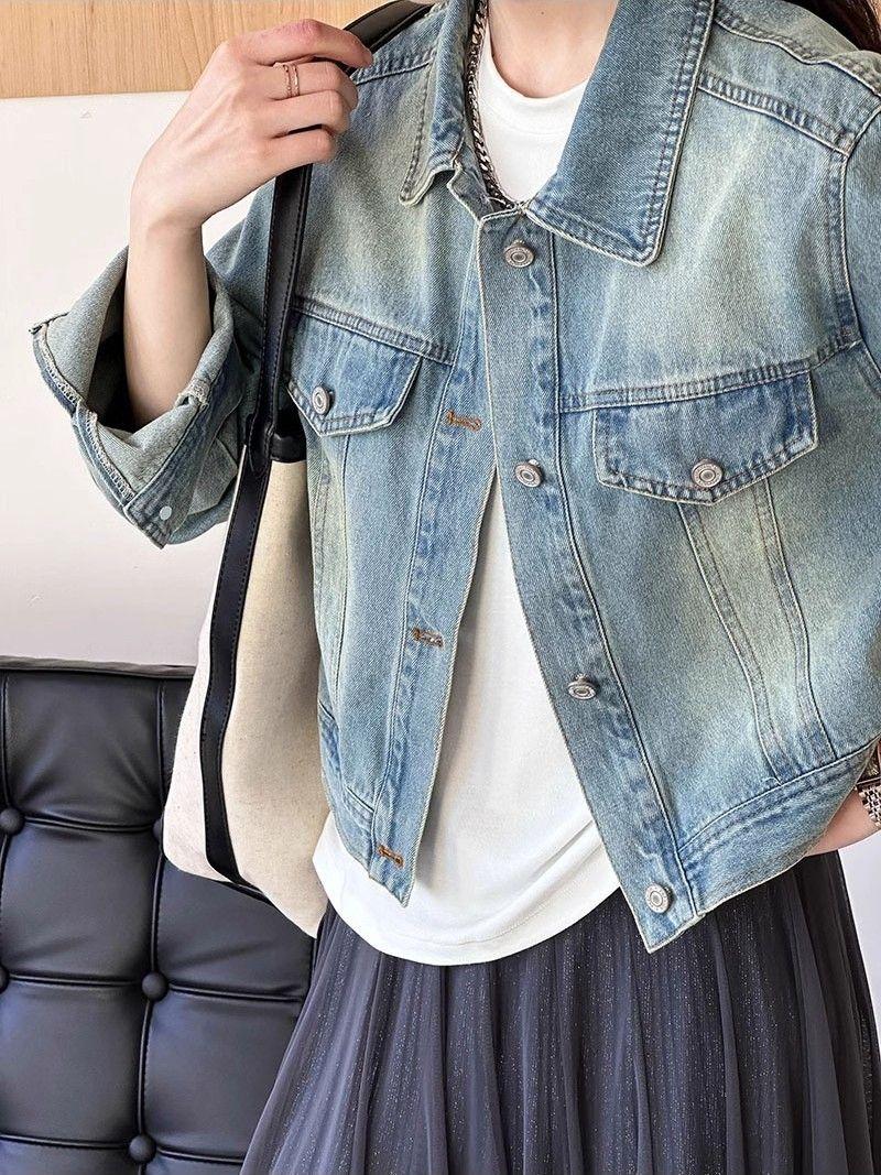 Product Introduction of Retro Denim Jacket Women's Spring and Autumn New Fashion Short Jacket Top 5