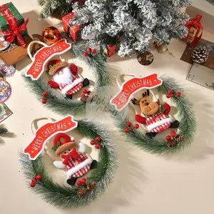 Ready Gosend Krans Natal Bulat 19cm Merry Christmas Gantungan Pintu Dekorasi Natal Karakter Christmas Hiasan Pohon Natal Christmas Tree Dekorasi Ornamen Souvenir Pesta Party Rumah Cafe Grosir Murah Kualitas Tinggi