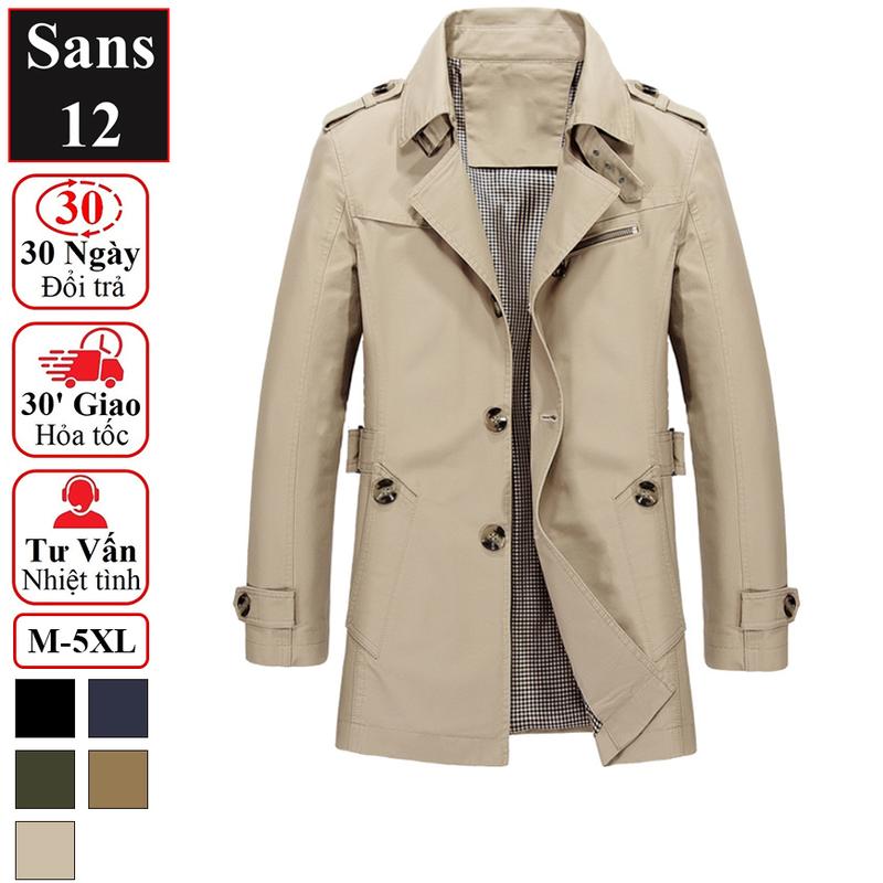Áo khoác kaki nam hàn quốc manto Sans12 măng tô dáng ngắn khaki blazer bigsize to Menswear Dài Tay