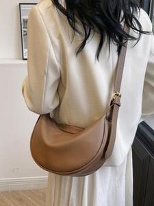 Bolso bandolera minimalista elegante de color sólido para mujer, bolso de hombro de cuero PU de moda para uso diario, bolso de viaje diario de alta calidad versátil de moda informal