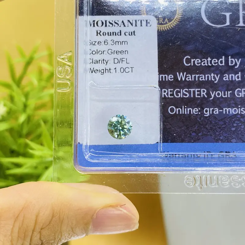 Moissanite Màu Xanh 58G từ 4li-15li Có  Kiểm định GRA - Kimlocphat Vietnam 5