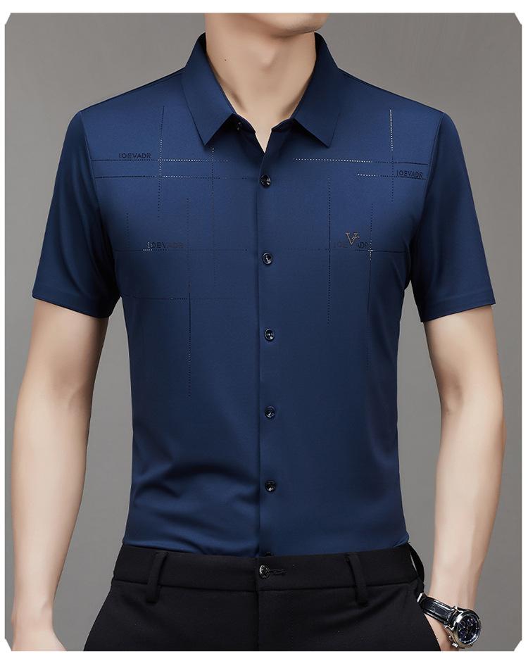 Product Introduction of Summer New Men's Short-Sleeved Shirt, Seamless, Business Shirt, Anti-Wrinkle, Ironing-Free, High Elastic, Men's Clothing,Beyond 10