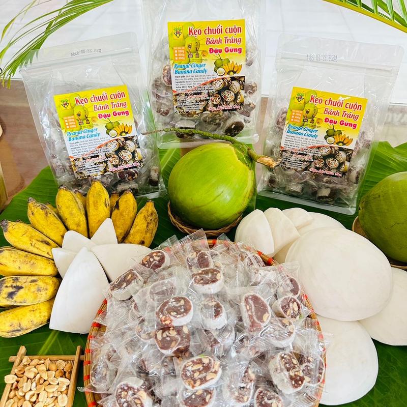  KẸO CHUỐI CUỘN ĐẬU GỪNG   MINI   - Đặc Sản Xứ Dừa 