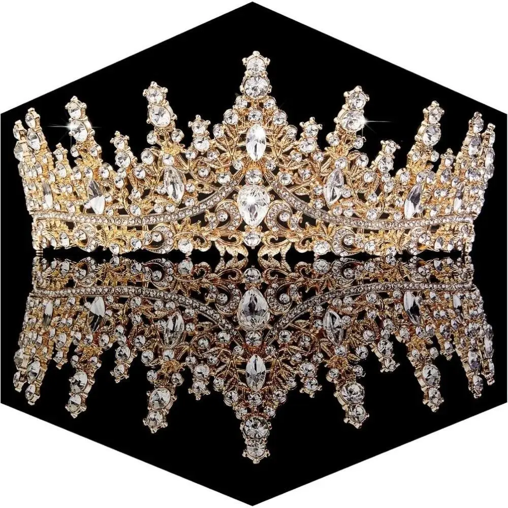 Rhinestone Crown, 1 Count Elegant Crystal Crown Tiara for Wedding Bridal Party Formal Occasions, Gift Supplies, Party Supplies