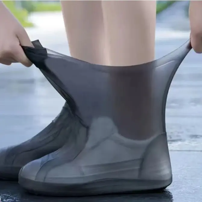 1 Pair Silicone Shoe Covers lip-resistant WaterProof Rubber Rain Boot Rain Gear Overshoes Accessories for Outdoor Rainy Day