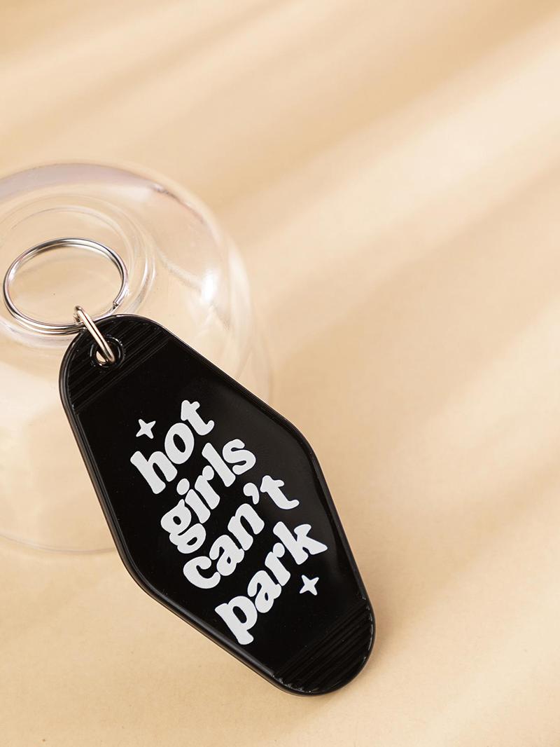 Product Introduction of Hot Girls Can't Park Letter Pattern Keychain, Creative Keychain for Women & Men, Fashion Accessories for Bag Decoration 2