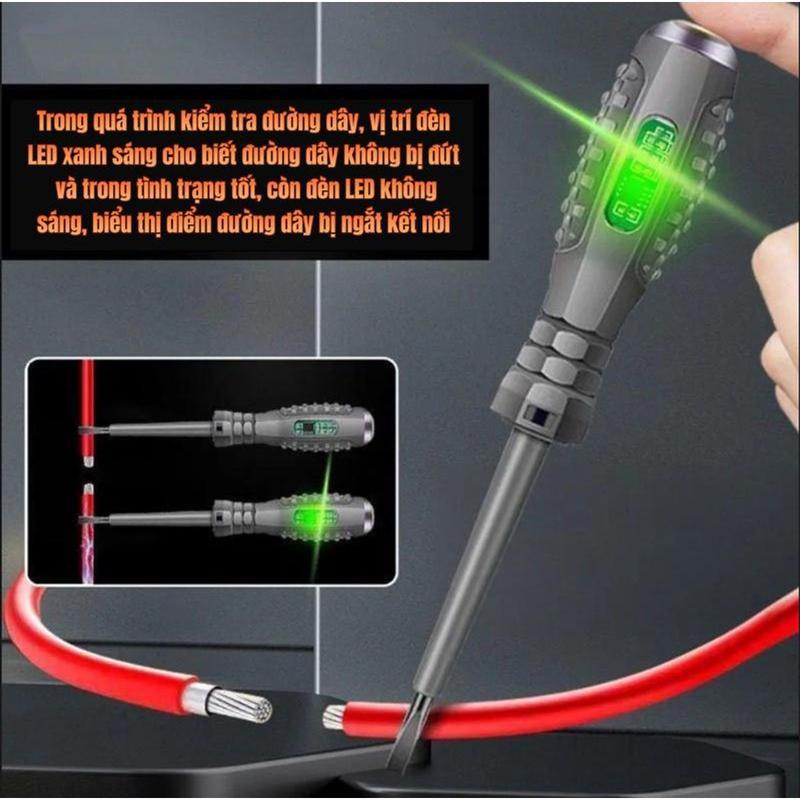 Product Introduction of Electric pen specialized for measuring broken wires, high brightness color light, multifunctional intelligent induction detection, screwdriver, electrical testing pen 6