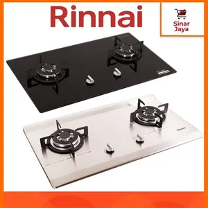 RINNAI RB-712 N (GB) / RB-712 NGB / RB-712 NS / RB-713 NGB / RB-713 NS Kompor Tanam 2,3 Tungku (Tempered Glass / Stainless Steel)