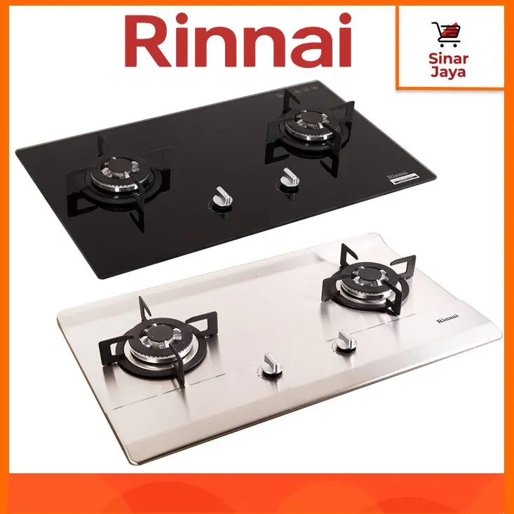 RINNAI RB-712 N (GB) / RB-712 NGB / RB-712 NS / RB-713 NGB / RB-713 NS Kompor Tanam 2,3 Tungku (Tempered Glass / Stainless Steel)