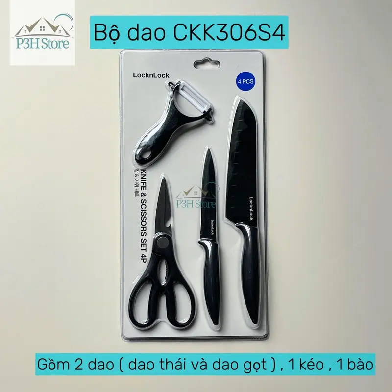 Vĩ dao nhà bếp 4 món LocknLock CKK106S4 màu đen 2