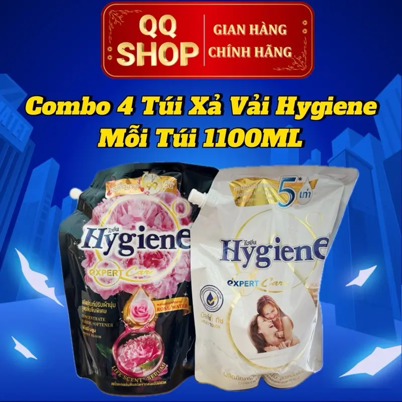 [ COMBO 4 TÚI ]￼Nước xả vải Hygiene Thái Lan đậm đặc lưu hương lâu hơn (Túi) 1100ml