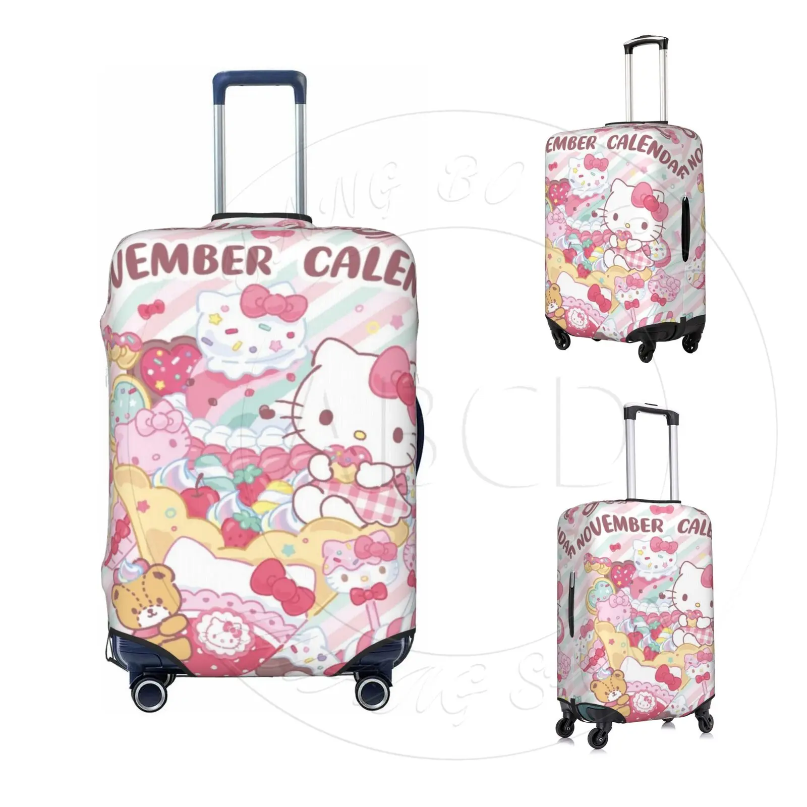 SANRIO Luggage Cover HELLO KITTY Elastic Washable Suitcase Protector Anti-scratch Suitcase cover Fits 18-32 Inch Luggage KT