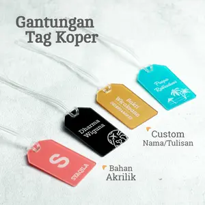Gantungan Tag Tas Koper Akrilik - Luggage Tag Bag Custom Nama Tulisan