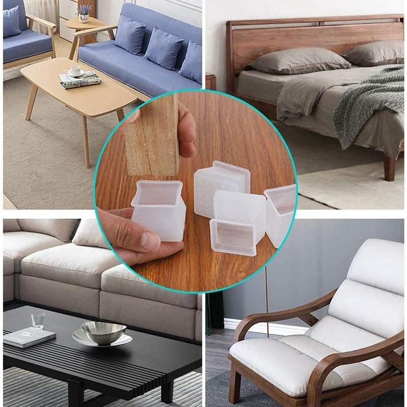 Silicone Solid Color Chair Leg Cover (8/16pcs), Non-slip Chair Leg Protector, Chair Table Foot Cover, Anti-slip Floor Safety Pad for Home 4