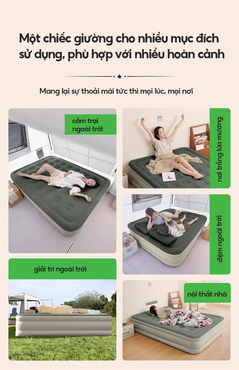 Product Introduction of 【Xanh lá cây】Giường Hơi Tự Bơm MODOFO, Độ Dày 40cm, Kèm Gối Và Bơm Điện, Dùng ở Nhà hoặc Đi Cắm Trại 47
