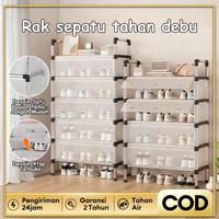 Gambar Paus Biru - Rak Sepatu 2-6 Tingkat Rangka Besi Penutup Anti Debu Serbaguna & Aesthetic Minimalis - D173-3 | 56CM 2 Lps dari Paus Biru Indonesia Kab. Tangerang 2 Tokopedia