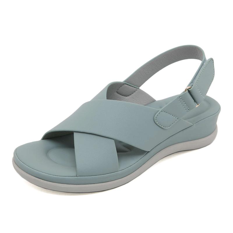 Plus Size Magic Tape Women S Wedge Sandals With Open Toe Perfect ...