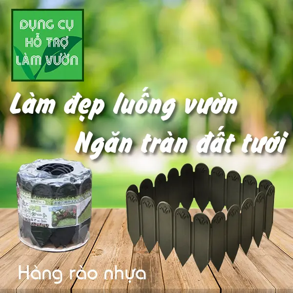 Hàng rào nhựa sân vườn dài 3 met cao 15cm hàng rào viền vườn trồng rau