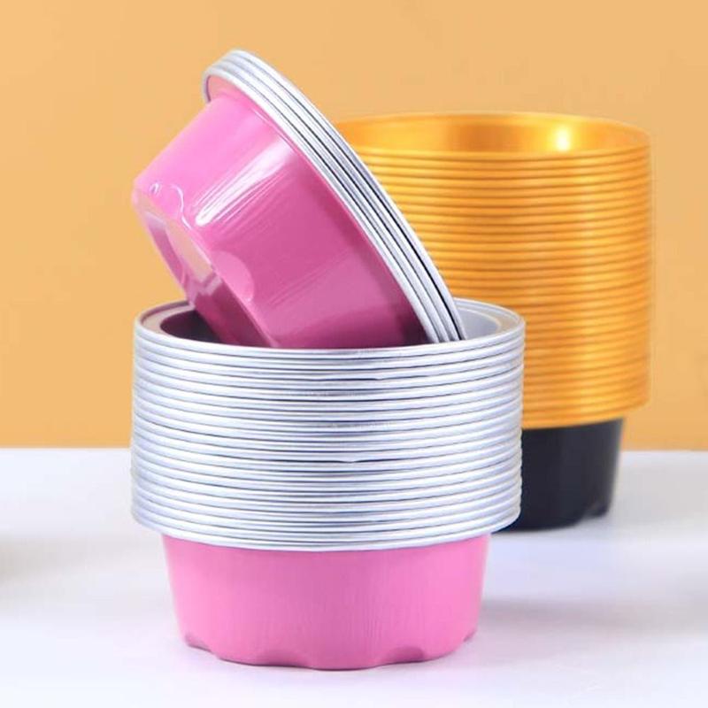 Product Introduction of 10PCS Heat Resistant Small Baking Tray Tinfoil Cups with Lids Reusable Mini Snack Containers Aluminum Foil Tin Cup Muffin Cupcake Cups Pudding Cake Mold Dessert Cups 13