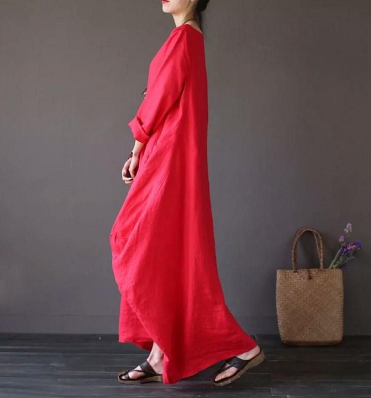 Product Introduction of Áo Dài, Phong Cách Văn Học, Dáng Rộng Vừa Vặn, Ngoại Cỡ, Làm Bằng Vải Lanh Bông, Hàng Mới Về Cho Mùa Xuân Hè Năm 2025 4