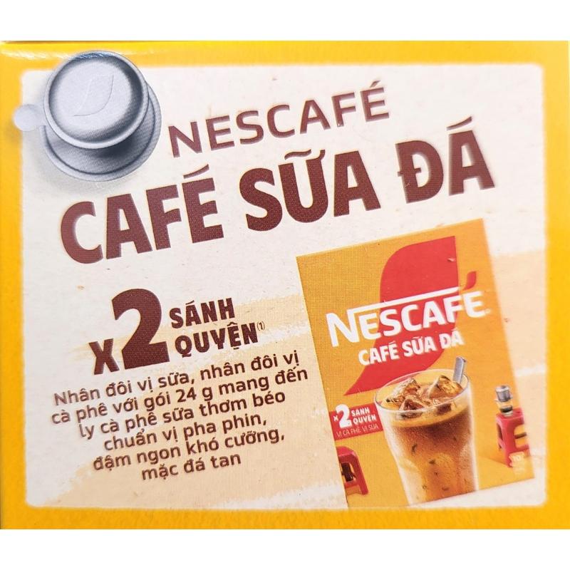 HỘP VÀNG MẪU MỚI (NESCAFE 240g / 10 gói) CÀ PHÊ SỮA ĐÁ HÒA TAN X 2 SÁNH QUYỆN Milk Ice Coffee 2