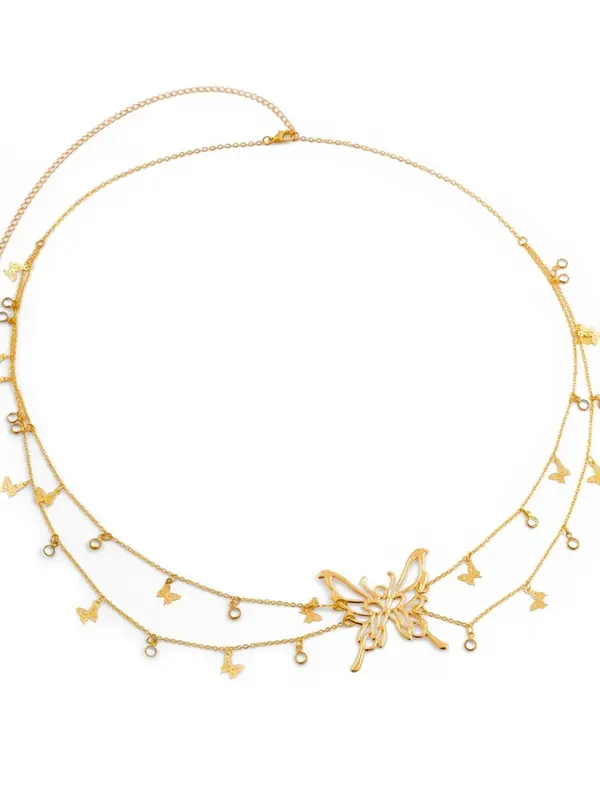 Women's Butterfly Design Layered Waist Chain, Fashionable Body Jewelry for Party, Daily Clothing Decor, Trendy All-match & Exquisite Jewelry for Birthday Gift 2