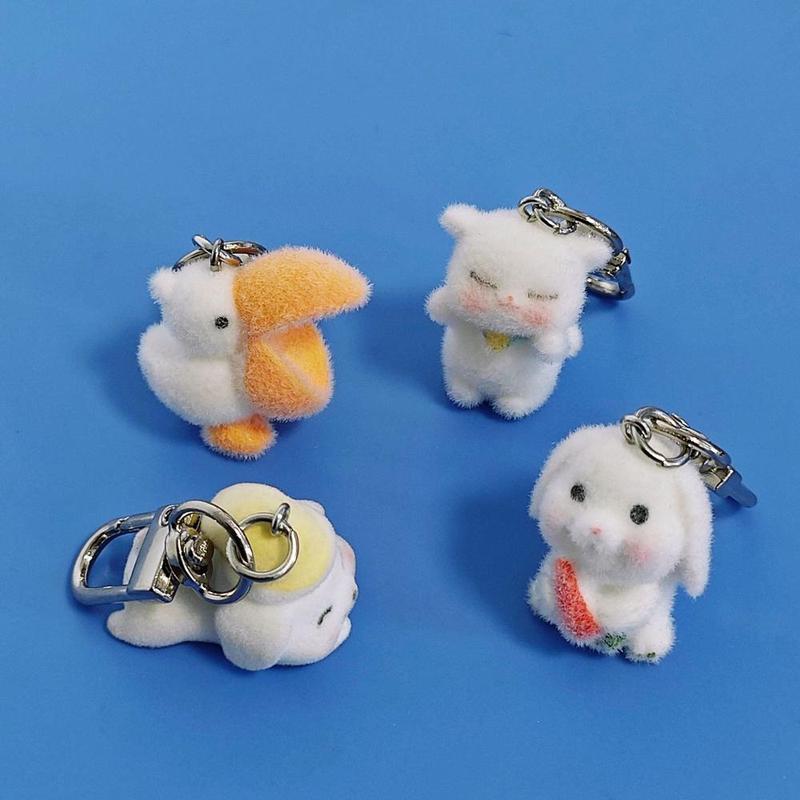 Product Introduction of Plastic Rabbit Keychain Lightweight 3cm Cartoon Pendant Car Key Ring for Car Owners Backpack Lovers Gift Ideas  Use Collectors Kids Teens Adults 0