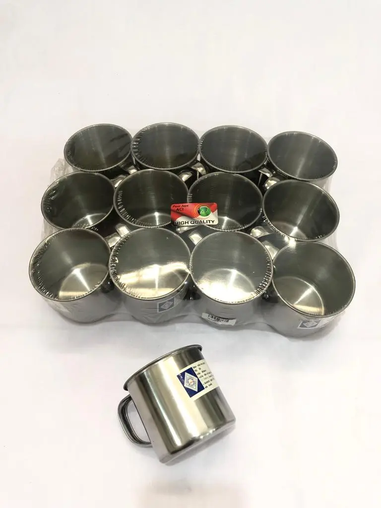 MUG SS 7CM GROSIR 12PCS/PJM Cangkir Stainless