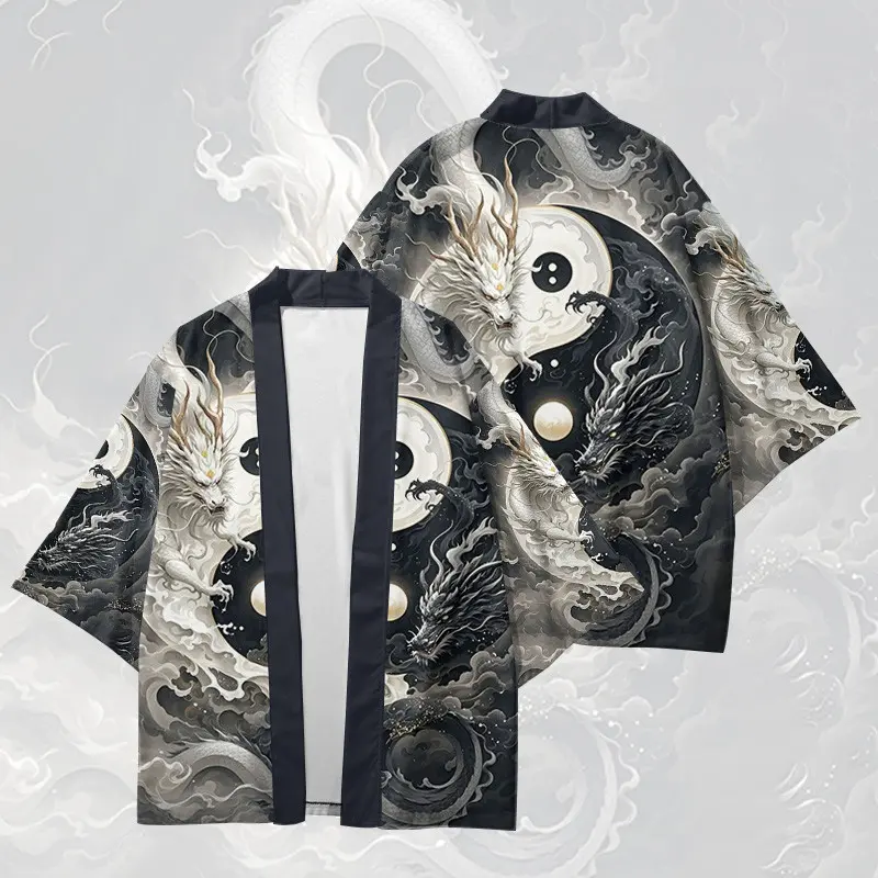 Áo Cardigan Chống Gió Kimono Nhật Bản, Nhân Vật Sáng Tạo Riêng Tư, In 3D, Rồng Trung Quốc Và Sư Tử, Dành Cho Nam Và Nữ, Thích Hợp Cho Mùa Hè, Khuyến Mãi, Áo Choàng Mặc Nhà