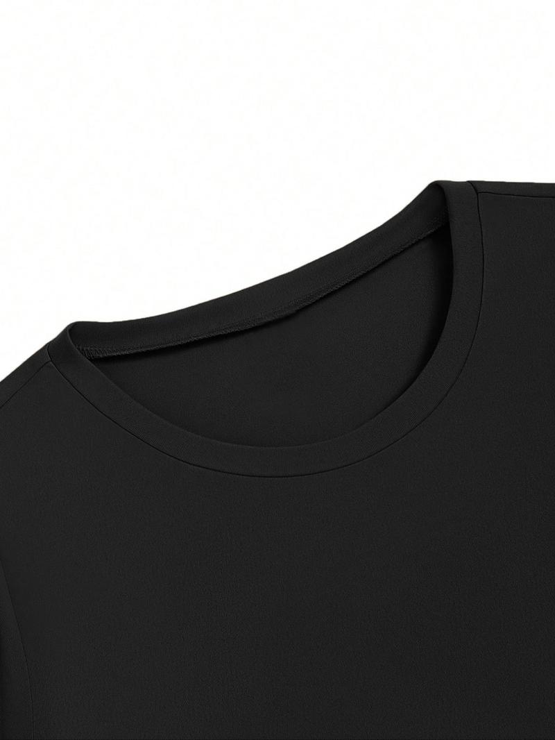 Product Introduction of Women's Letter & Heart Print Round Neck Crop Tee, Casual Short Sleeve Crew Neck T-Shirt for Summer, Fashion Women's Top for Daily Wear 3