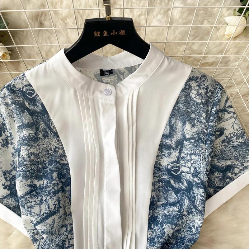 Product Introduction of Đầm Dự Tiệc, Phong Cách Cổ Điển Dành Cho Nữ, In Hình, ngắn Tay, Mỏng Vừa Vặn, Cạp Cao, Thanh Lịch, Áo Choàng Dài Xếp Ly Cạp Cao Thích Hợp Cho Mùa Hè, Áo Choàng Dài 15