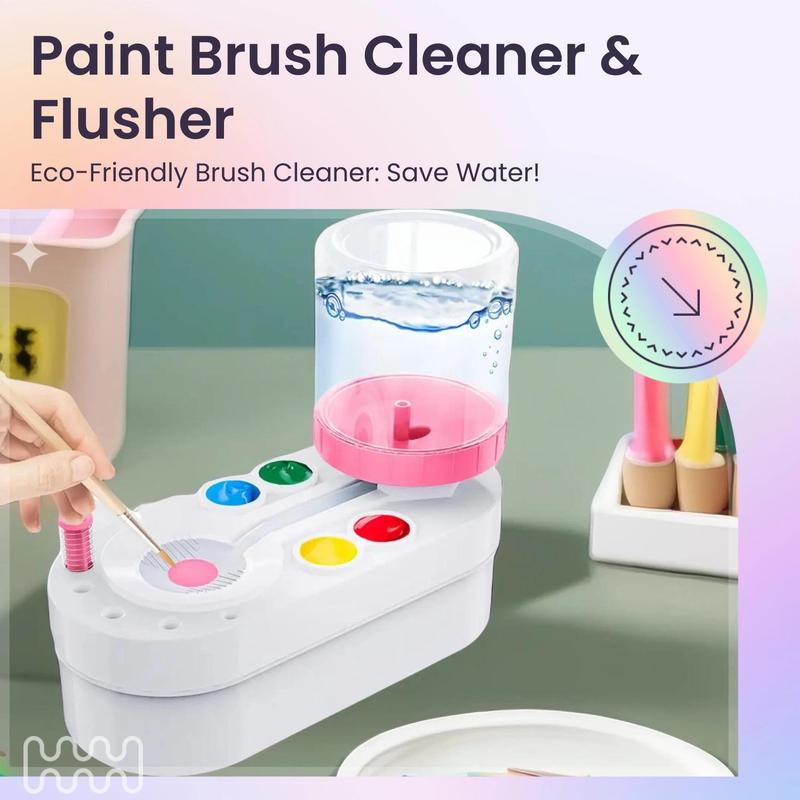 Paint Brush Cleaner, Paint Brush Flusher, Water Recycled Oil Brush Scrubber, Art Supplies for Students School Home, Children's Day Gift, Easter Gifts, Drawing Tools 2