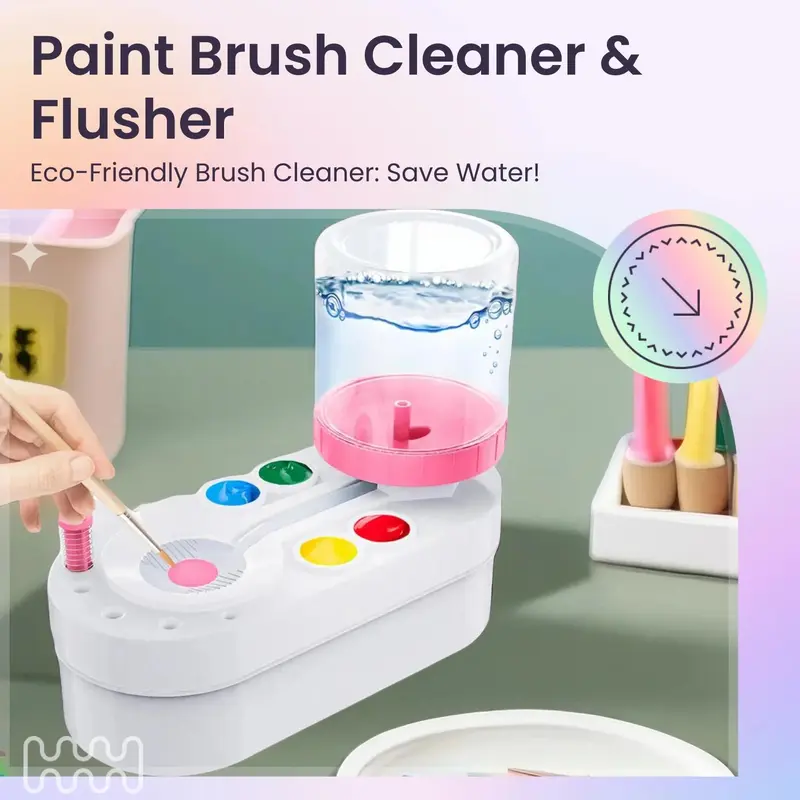 Paint Brush Cleaner, Paint Brush Flusher, Water Recycled Oil Brush Scrubber, Art Supplies for Students School Home, Children's Day Gift, Easter Gifts, Drawing Tools 1