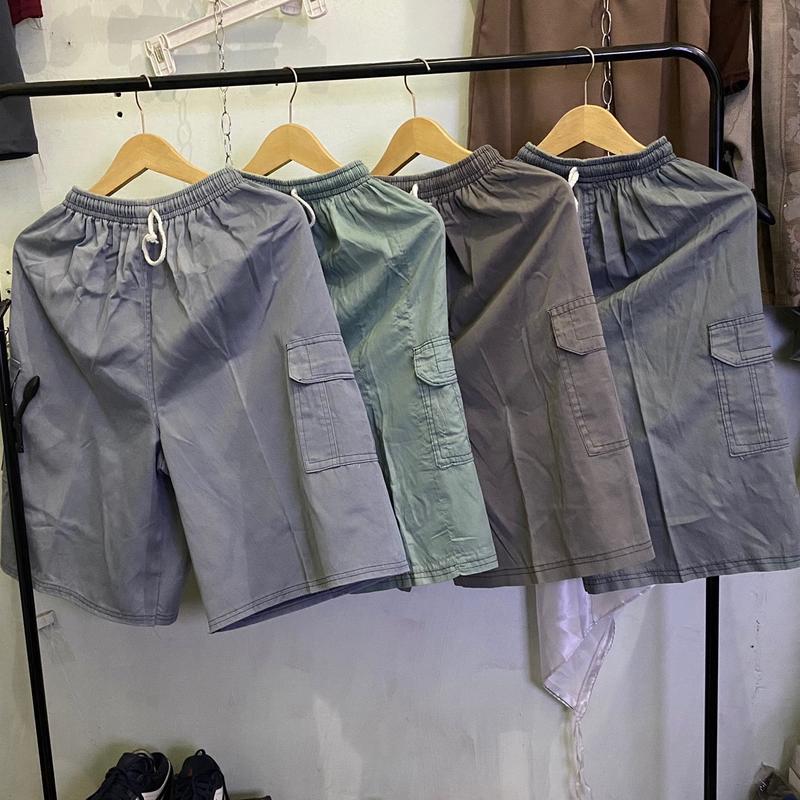 100k Dpt 5Pcs Celana Kanvas Semi Jeans Kolor Harian Santai Abu Cargo Karet Melar Nyaman Lembut Casual Pria 2