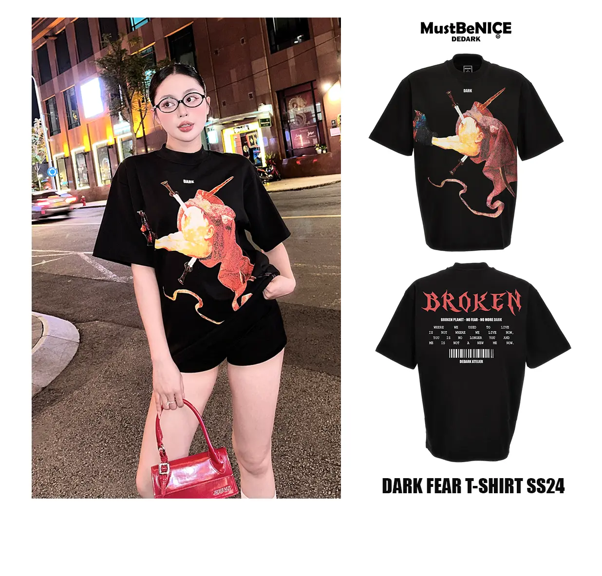 Áo thun DARK FEAR DEDARK  nam/nữ Cotton 300gsm