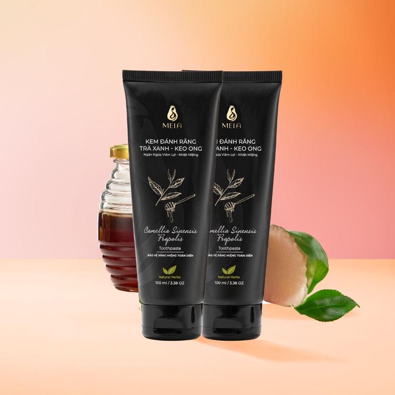 Combo 2 Kem đánh răng trà xanh keo ong Mela – Giúp khử mùi hôi miệng và ngăn ngừa sâu răng, viêm lợi, nhiệt miệng ML437