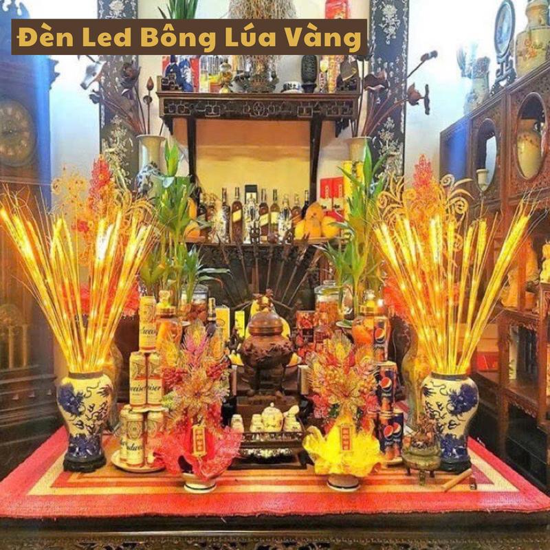 Đèn Led Bông Lúa Vàng, Bông Lúa Thần Tài - chiêu tài lộc ấm no năm mới 2023 Bó 10 Cây Decor Decor Phòng