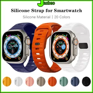 【Tali Jam】Sport Soft Silicone Strap for Apple Watch Iwatch Ultra 3 2 49mm Series 11 10 9 8 7 6 5 SE 3 46mm 42 45 44 41 40 38mm Adjustable Replacement Rubber Band Accessories Tali Jam Tangan for T900 T800 Ultra I8 Pro Max S8 S9 Ultra 8 MAX 9 PRO S20 T500