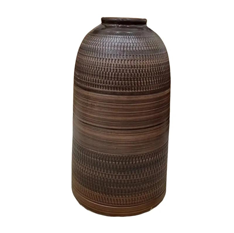 Bình Chuông Thon Decor Cao 36Cm, Bình Gốm Mộc Cắm Đào, Tuyết Mai.. Decor Phòng Trang Trí Nhà Thủy Tinh