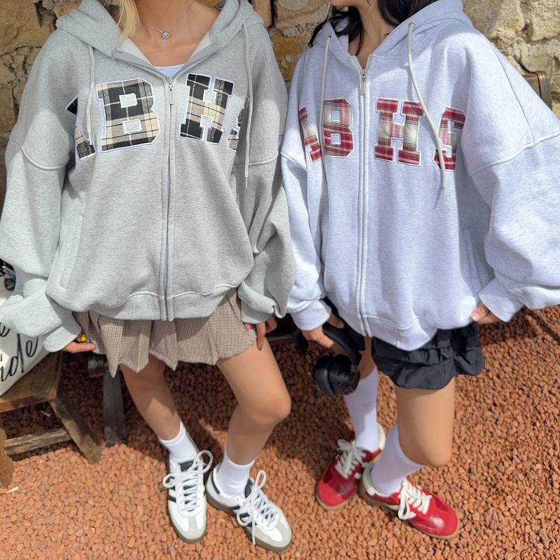  AB HOUSE - Áo khoác hoodie zip nỉ bông thêu Caro AB thời trang nam nữ 